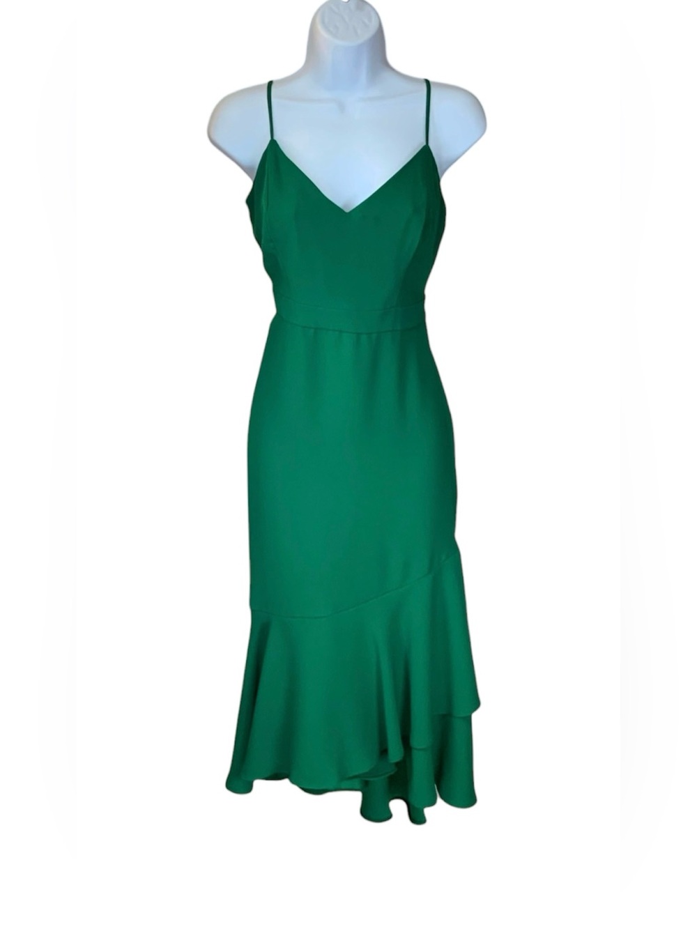 Banana Republic Kelly Green Midi Ruffle Dress